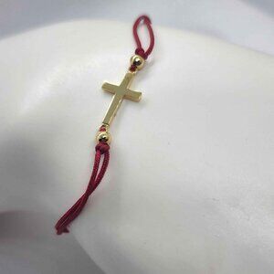 Brand New Sterling Silver 925 Cross Design w/ Red String Bracelet
